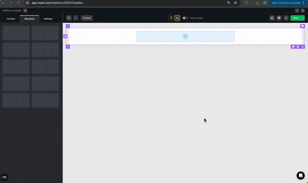 Building a custom email header in the Topol drag-and-drop editor